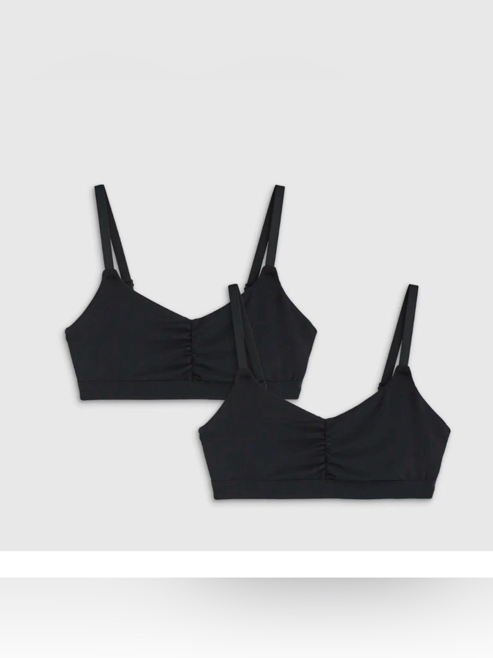 Quince Micromodal Ruched Bralette (2-pack) | Black | XS